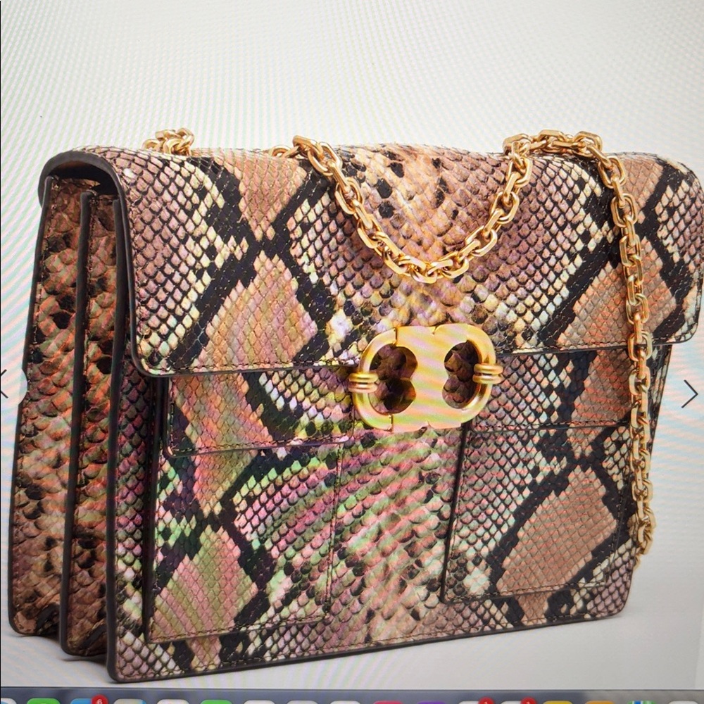 Tory Burch Multicolor Python Embossed Gemini Link… - image 4